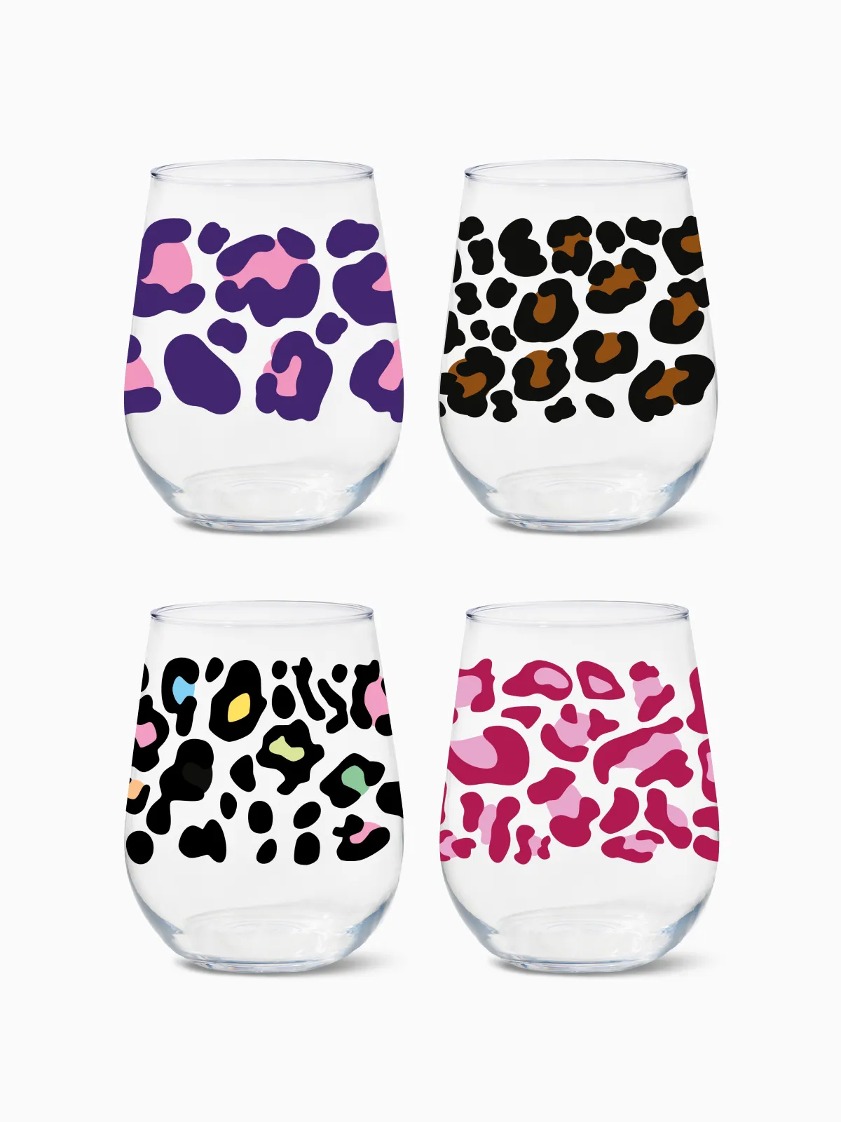 Leopard - RESERVE 16oz Stemless Wine Tritan™ Copolyester Glass