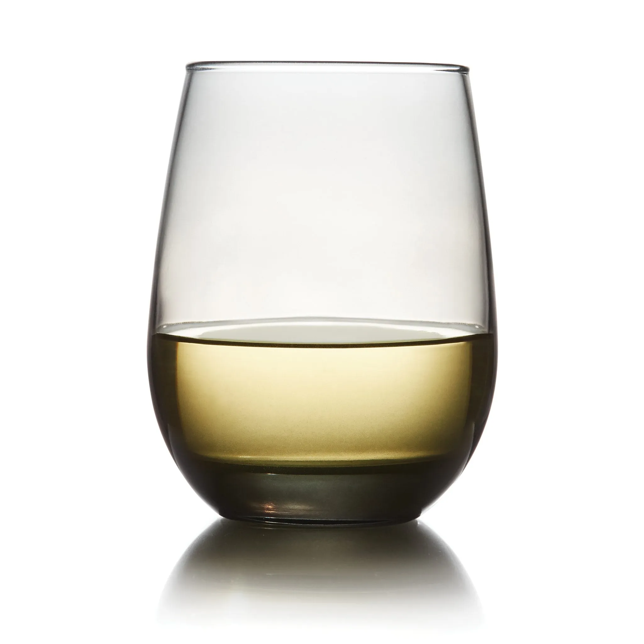 Libbey Stemless Glasses, Grey, 15.25 ounce, Set of 12