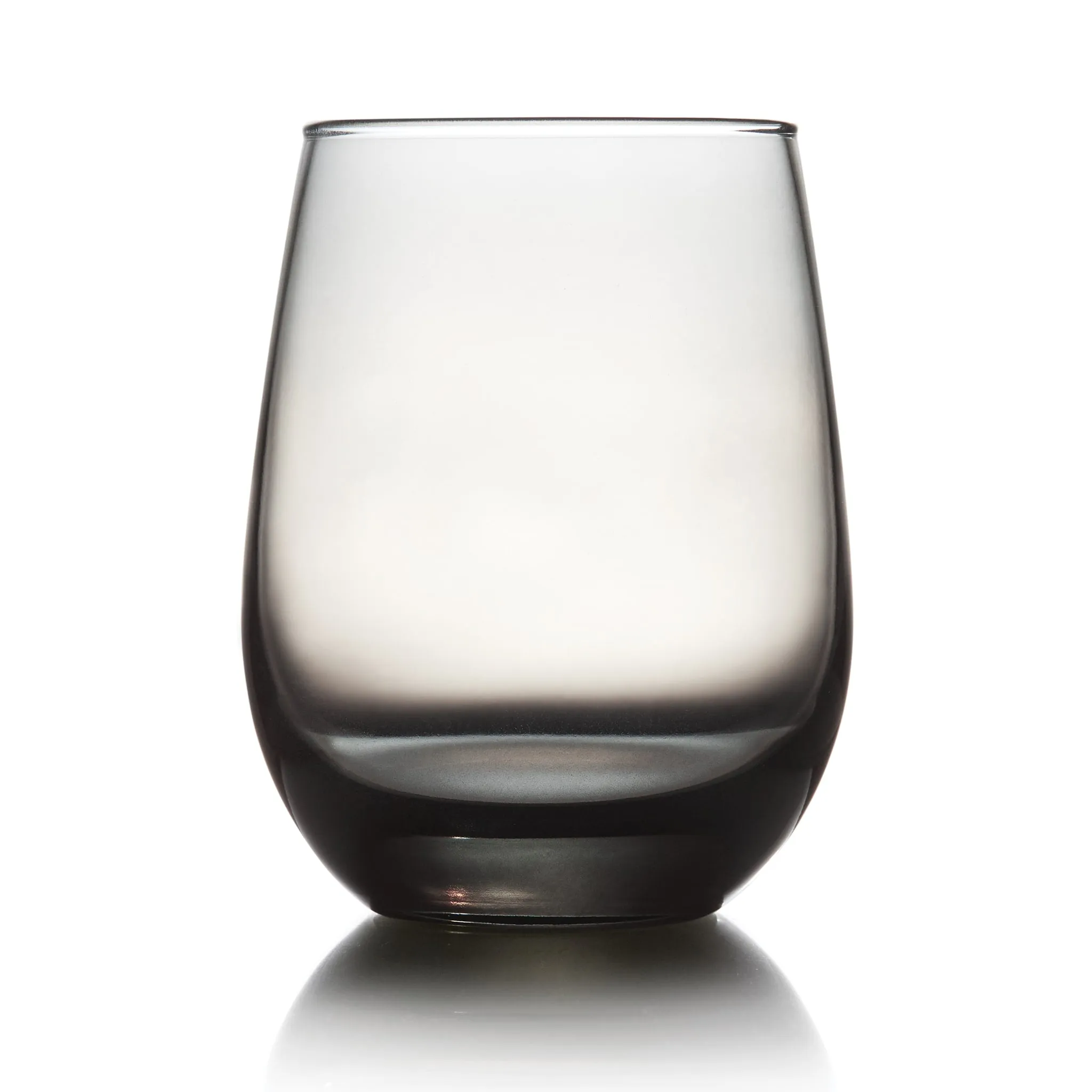 Libbey Stemless Glasses, Grey, 15.25 ounce, Set of 12