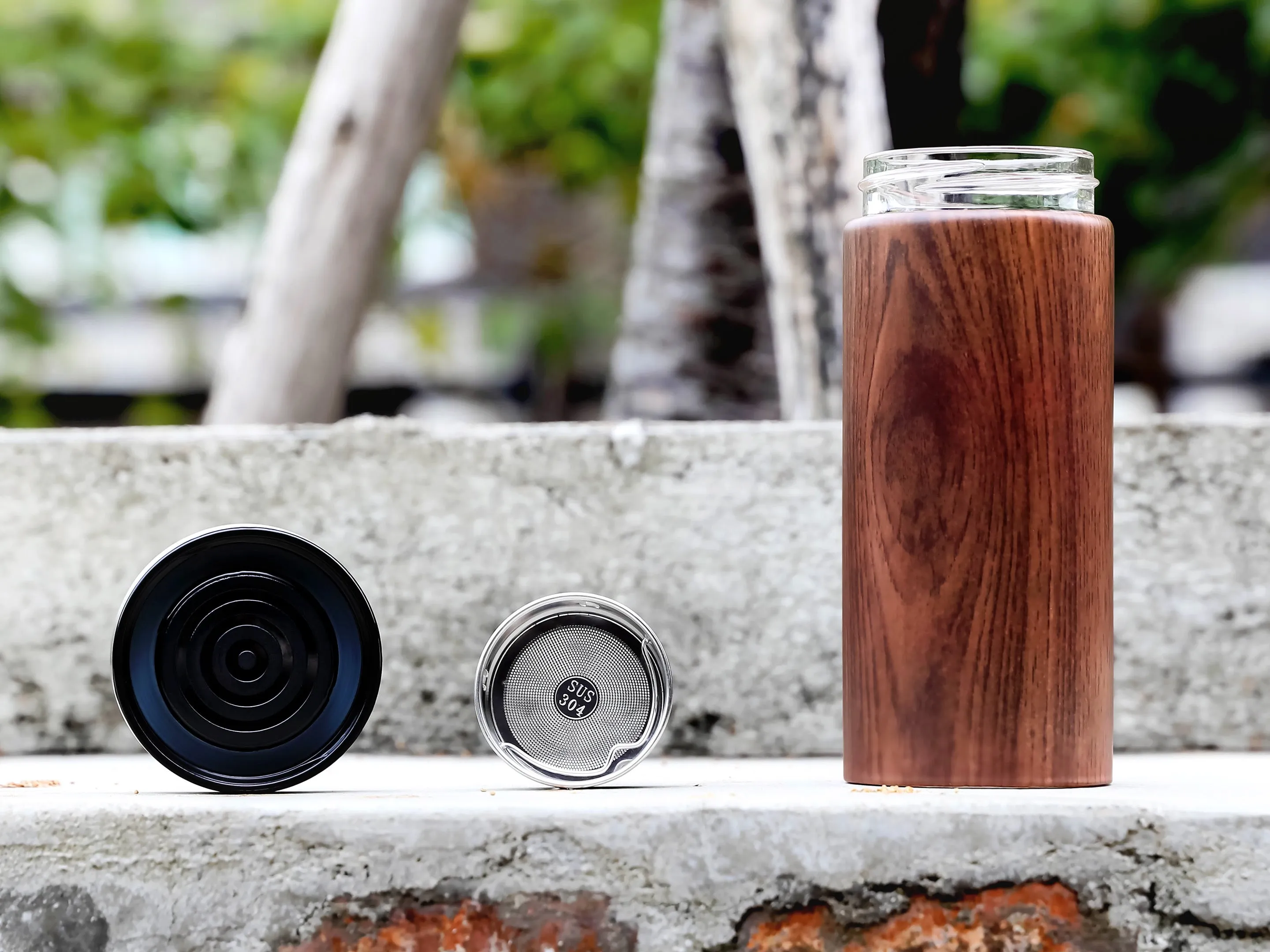 LOHAS Travel Bottle-Walnut Wood Grain (320ml)