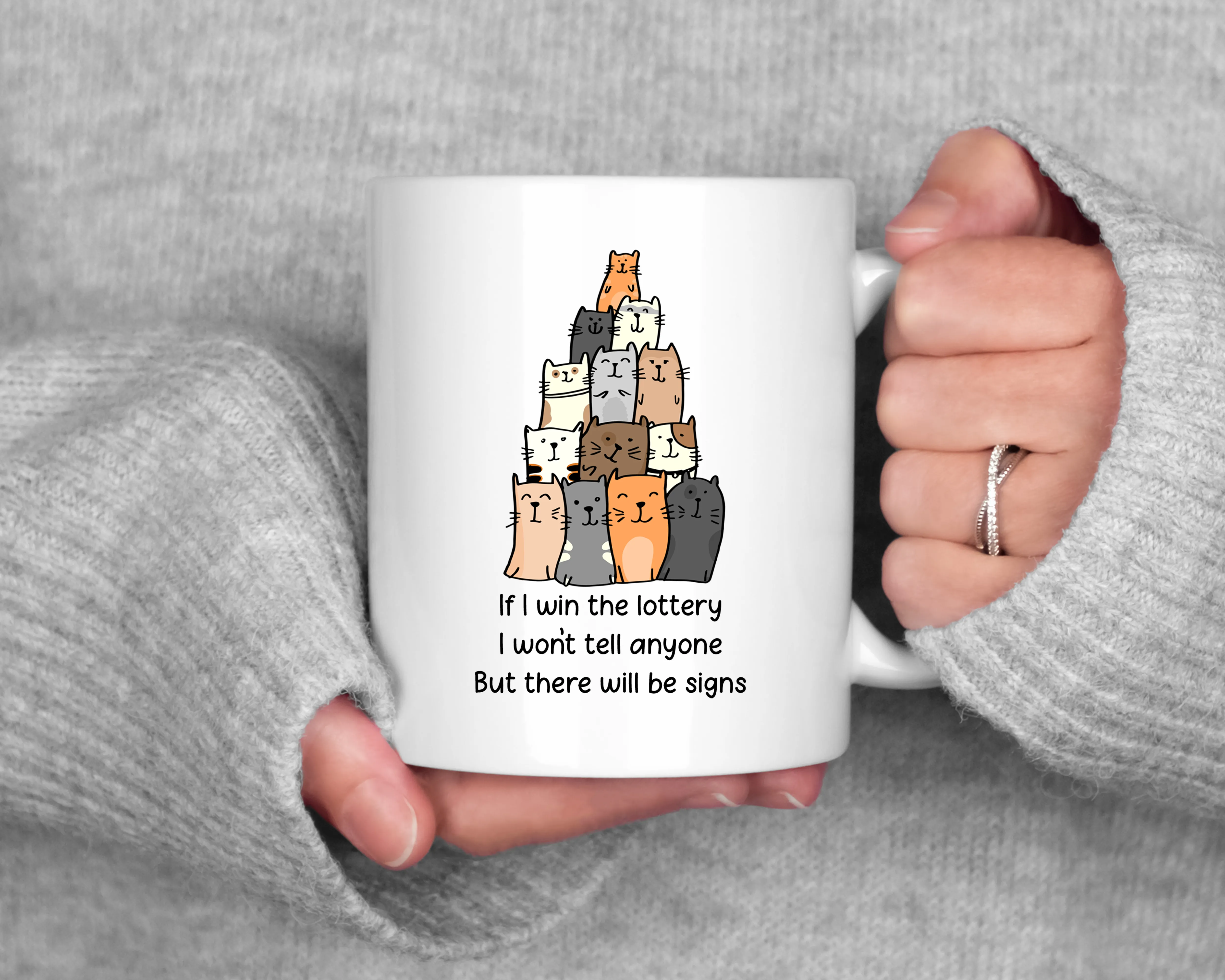 Lottery Cats  Mug Funny Cat Coffee Cup Lottery Meme Cat Lovers Mug Cat Mom Gift