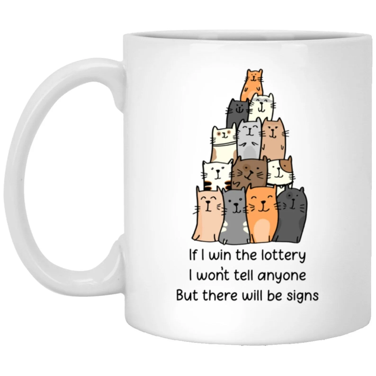 Lottery Cats  Mug Funny Cat Coffee Cup Lottery Meme Cat Lovers Mug Cat Mom Gift