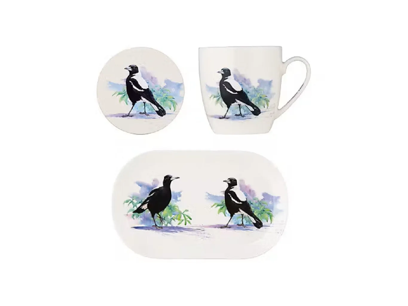 Maxwell & Williams Katherine Castle Bird Life Gift Set Magpie Gift Boxed