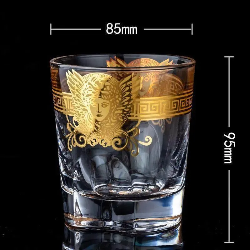 Medusa Head Creative Gold High-end Glass Whiskey Glass Foreign Wine Glass Beer Glass