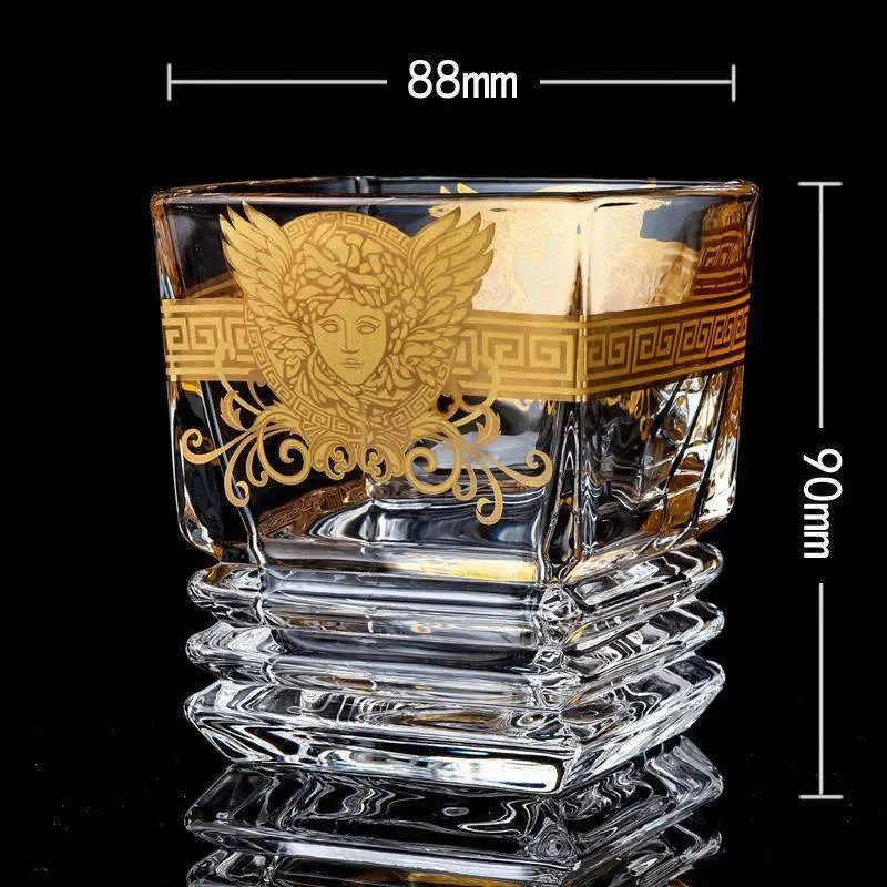 Medusa Head Creative Gold High-end Glass Whiskey Glass Foreign Wine Glass Beer Glass