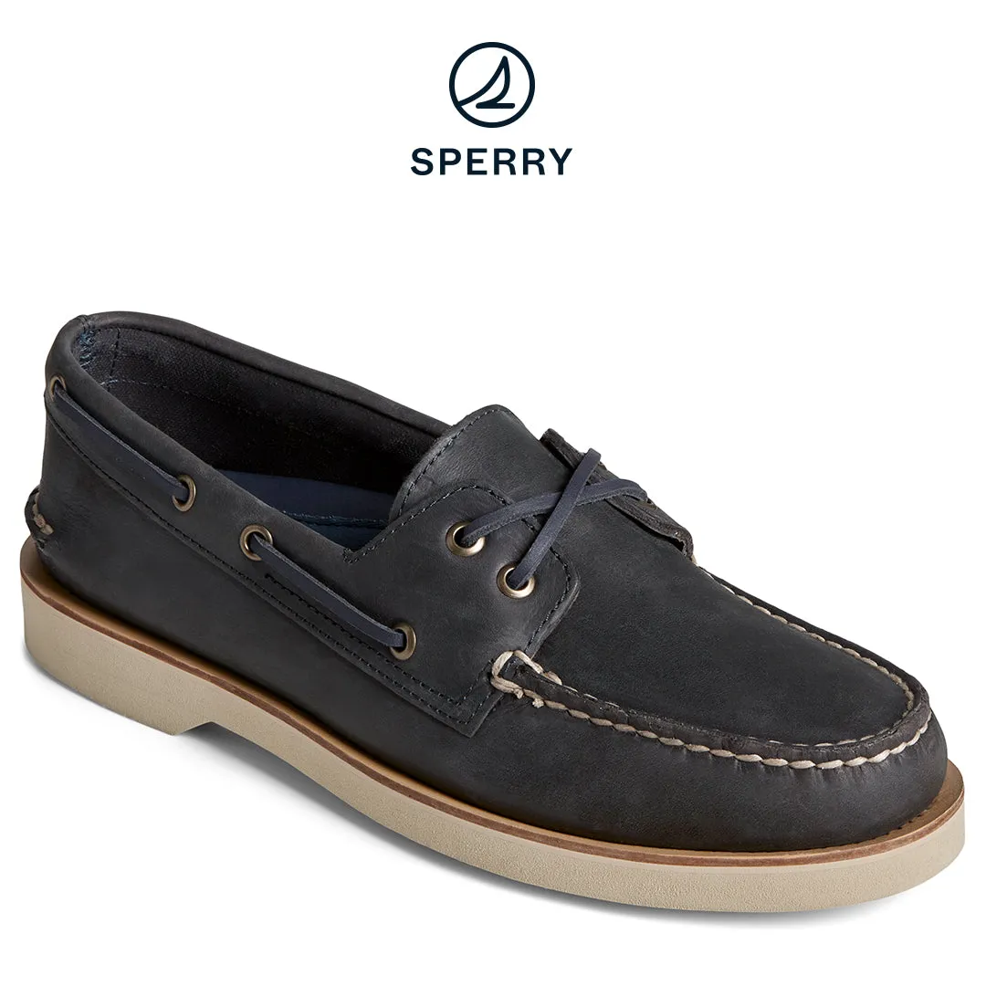 Men's Authentic Original 2-Eye Double Sole Cross Lace Boat Shoe Navy (STS25284)