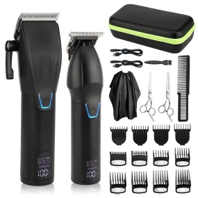 Men's Cordless Clipper Trimmer Set - Electric Barber Haircut Combo Kit with Beard T Outliner Shaver - Includes Hair Cutting Clippers and Trimmers - Hair Grooming Kit