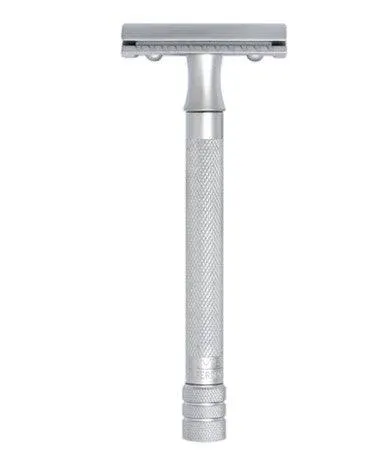 Merkur - 22C Long Handle Safety Razor, Matt Chrome Handle