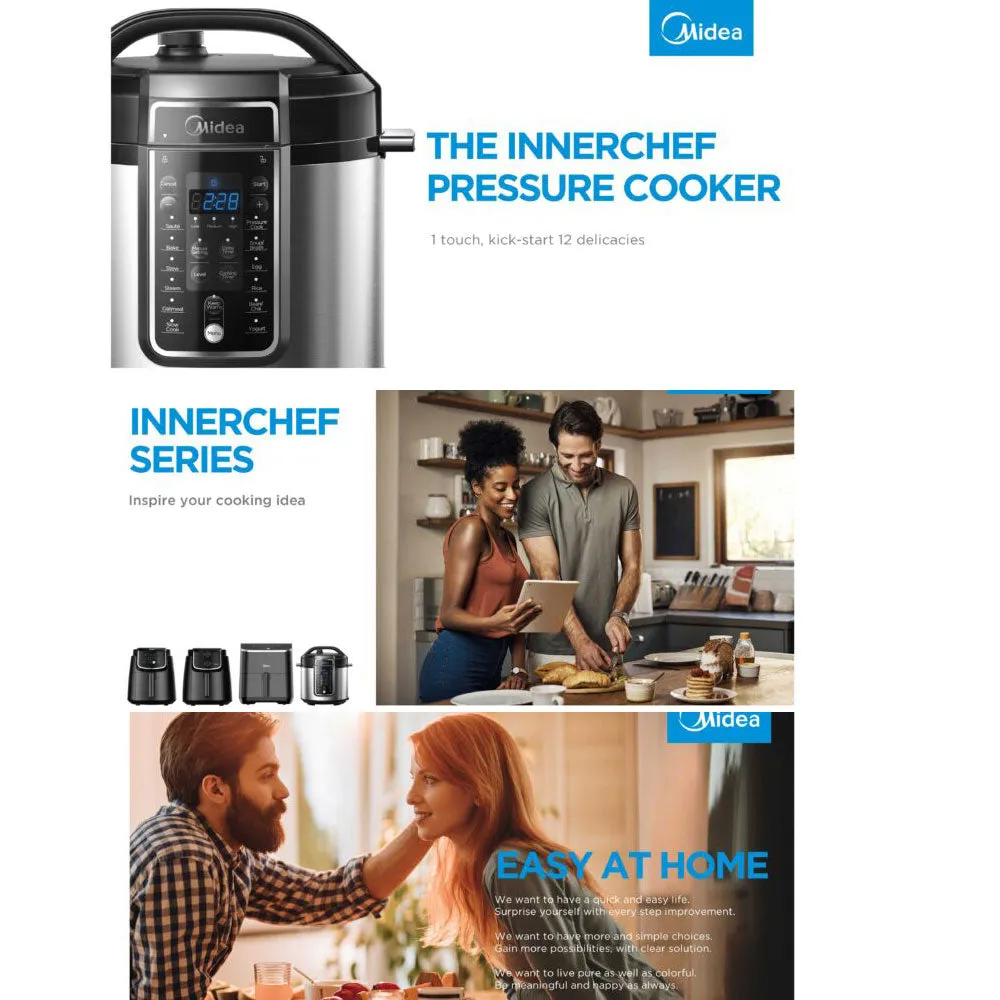 Midea 5L/5.7L Pressure Cooker 9-In-1 Safety Features High-Pressure Quick Cook-K