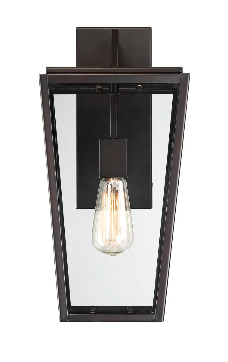 Milton 1-Light Outdoor Wall Lantern in English Bronze