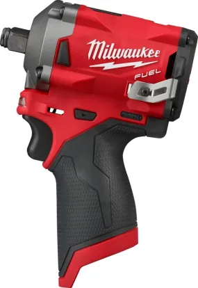 Milwaukee M12 FUEL 2555-20 Stubby Impact Wrench, Tool Only, 12 V, 1/2 in Drive, Square Drive, 0 to 3200 ipm :EA: QUANTITY: 1