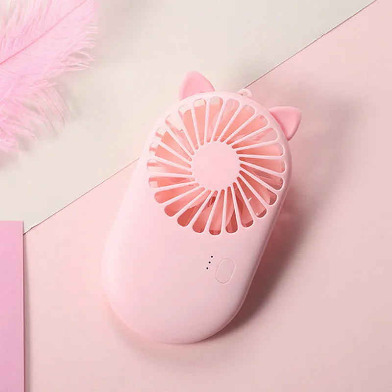 Mini fan hanging neck hand usb charging pocket portable stand