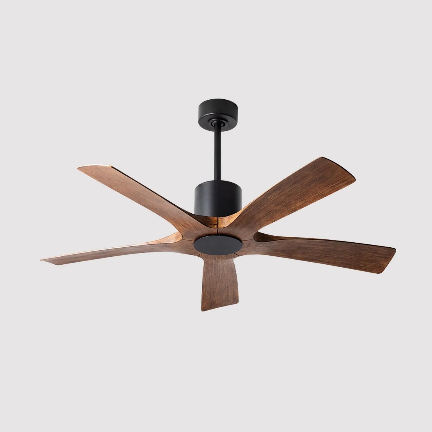 Modern Forms | 54" Aviator 5 Downrod Ceiling Fan in Matte Black/Distressed Koa