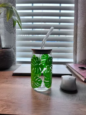 Monstera Leaf Glass Cup