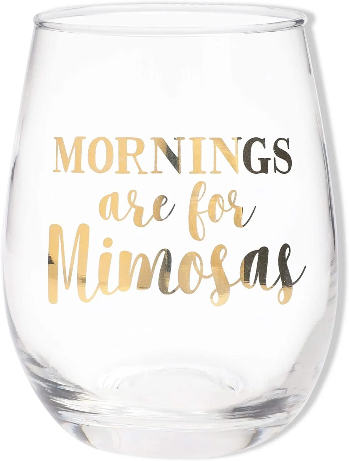 Mornings Are for Mimosas Stemless Wine Glass (16 oz, 2 Pack)