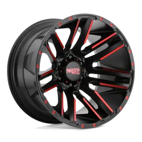 Moto Metal MO978 Razor 20X10 6X135 -24 mm Satin Black Machined Red Tint