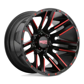 Moto Metal MO978 Razor 20X12 5X150 -44 mm Satin Black Machined Red Tint