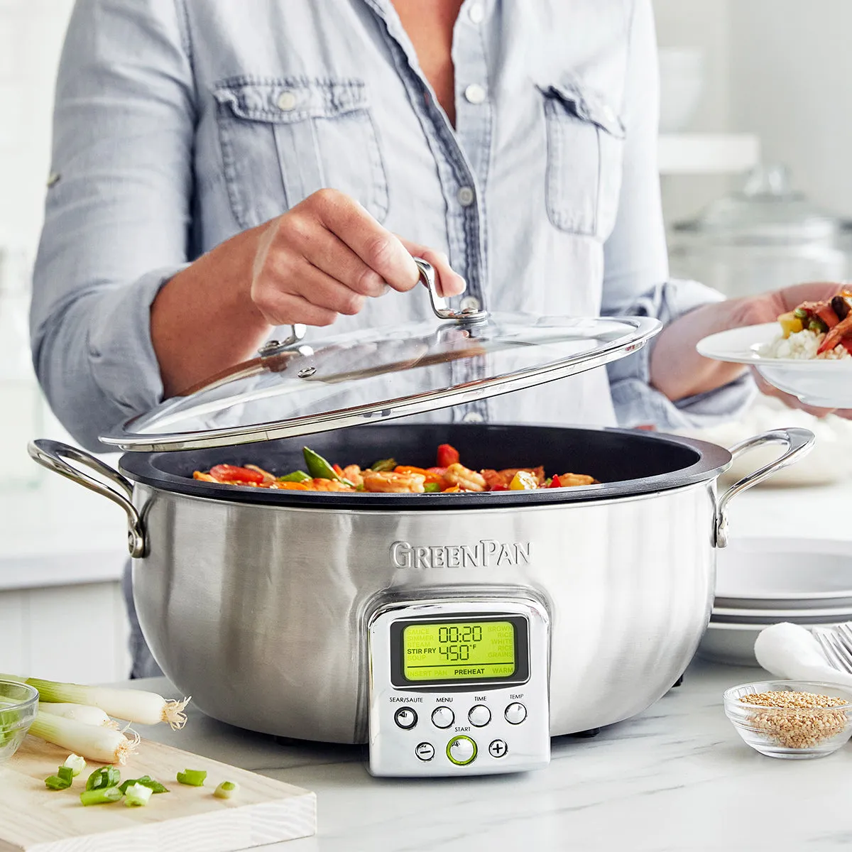 Multifunction Deep Electric Skillet | Premiere Stainless Steel