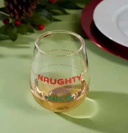 Naughty Nice Wine Glass