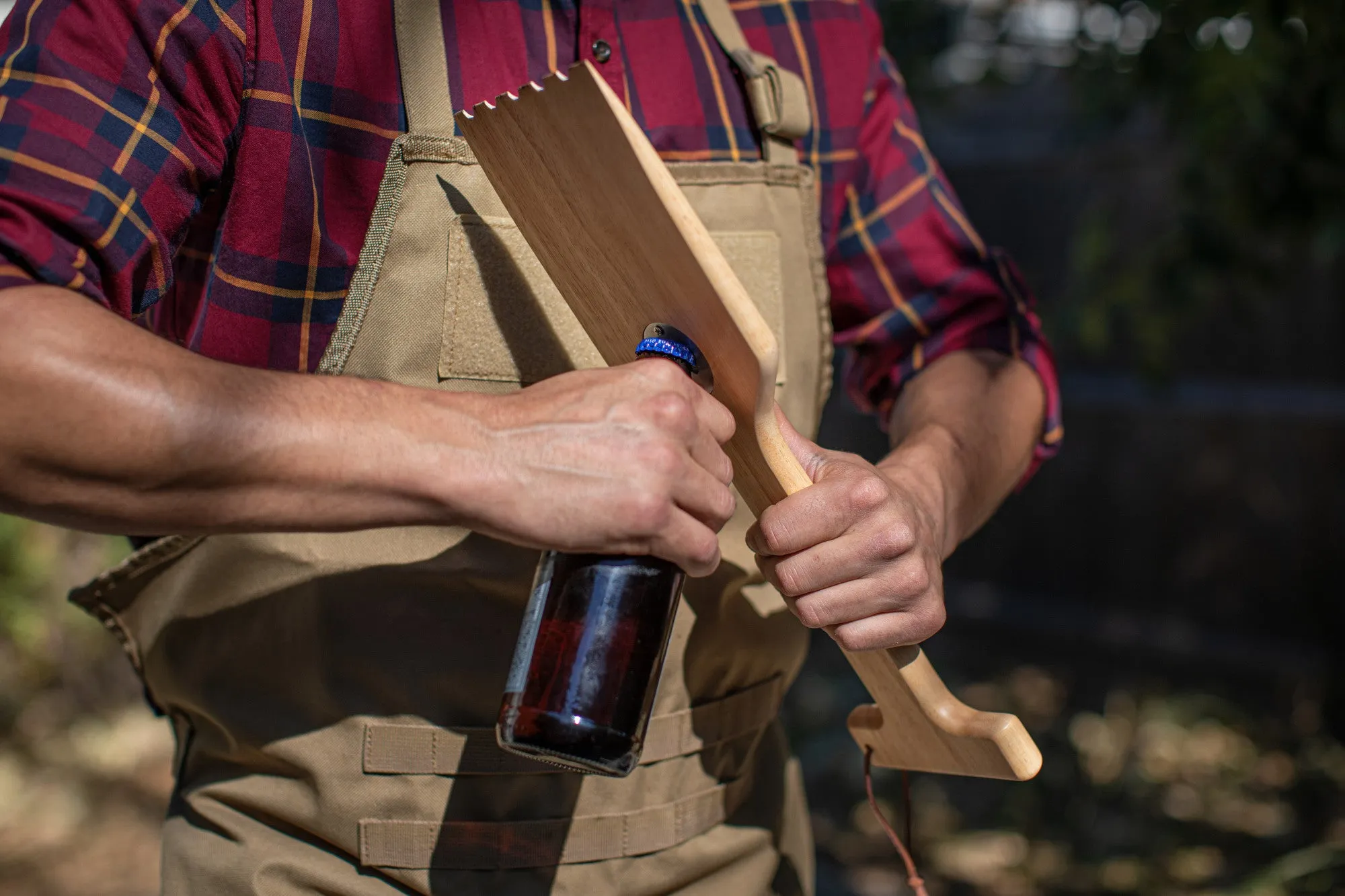 NC State Wolfpack - Hardwood BBQ Grill Scraper with Bottle Opener