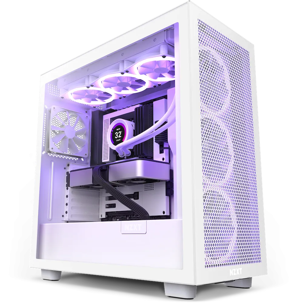 NZXT H7 FLOW Matte White 啞光白色 Tempered Glass ATX Case CM-H71FW-01