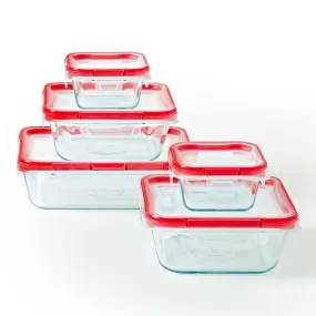 Open Box - Pyrex 10pc FreshLock Glass Storage Set