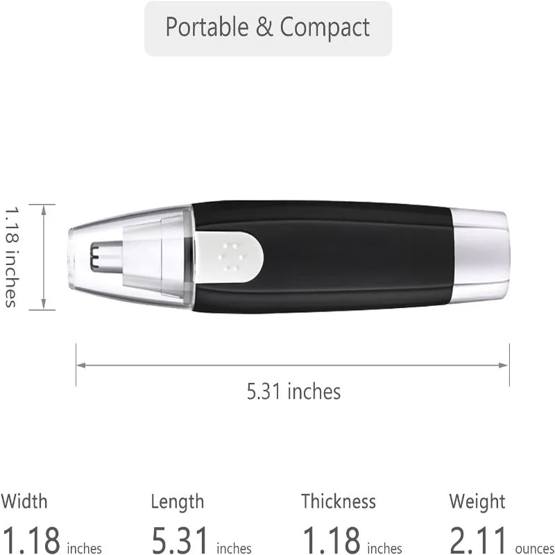 Painless Electric Nose Hair Trimmer, Battery-Operated Nose Hair Razor for Men and Women