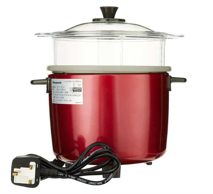 Panasonic SR-Y10FGERSH Conventional Rice Cooker, 1L Capacity, Red