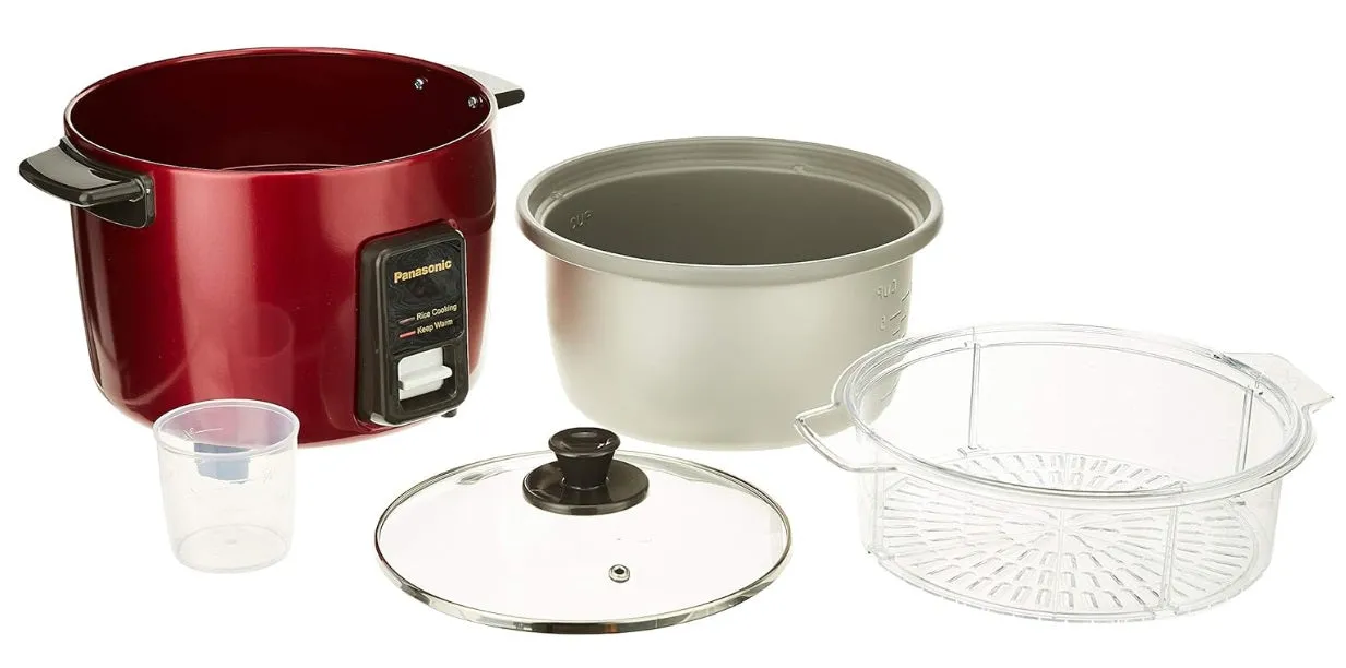 Panasonic SR-Y10FGERSH Conventional Rice Cooker, 1L Capacity, Red