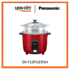 Panasonic SR-Y10FGERSH Conventional Rice Cooker, 1L Capacity, Red