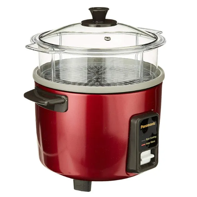 Panasonic SR-Y10FGERSH Conventional Rice Cooker, 1L Capacity, Red