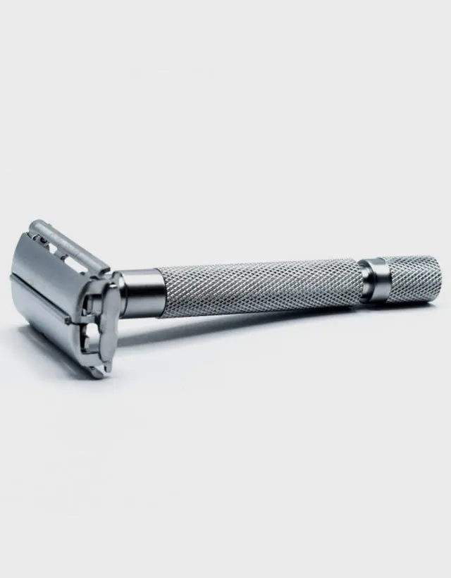 Parker - 74R-SC Safety Razor, Butterfly Open, Heavyweight, Satin Chrome Finish Handle