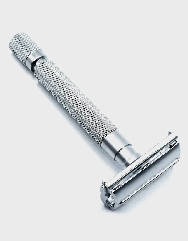 Parker - 74R-SC Safety Razor, Butterfly Open, Heavyweight, Satin Chrome Finish Handle