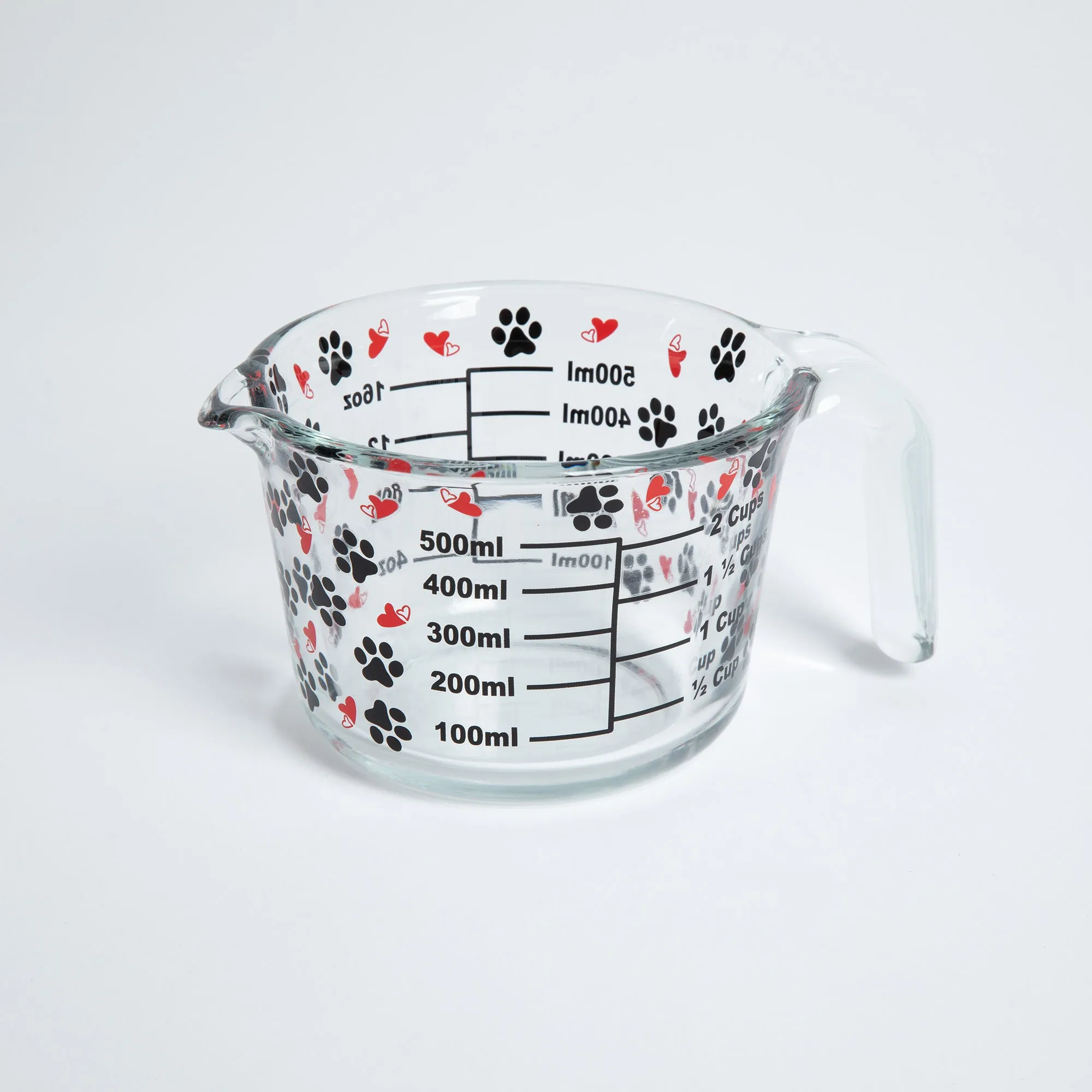 Paws & Hearts Glass Measuring Cup