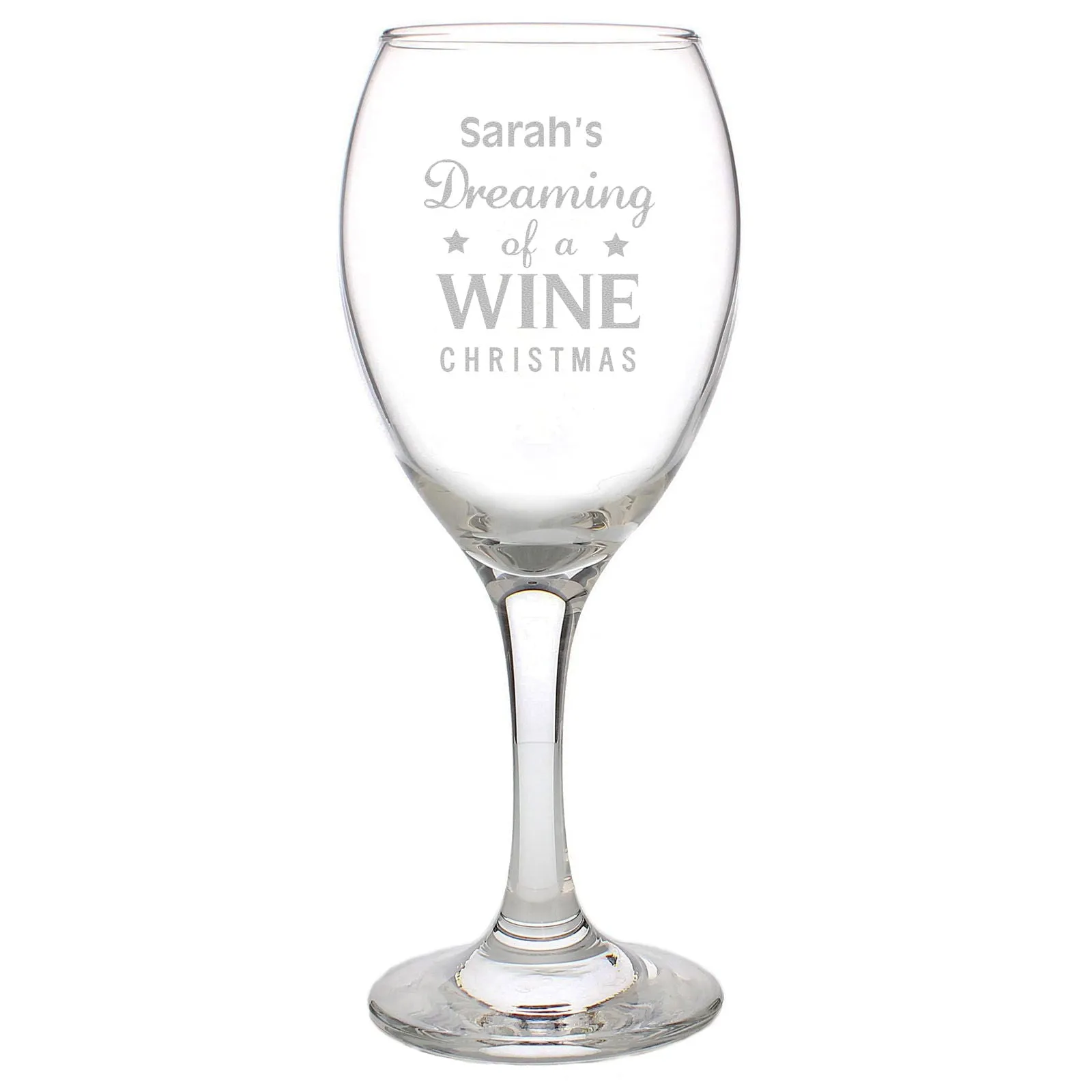 Personalised Dreaming Of A Wine Christmas... Wine Glass