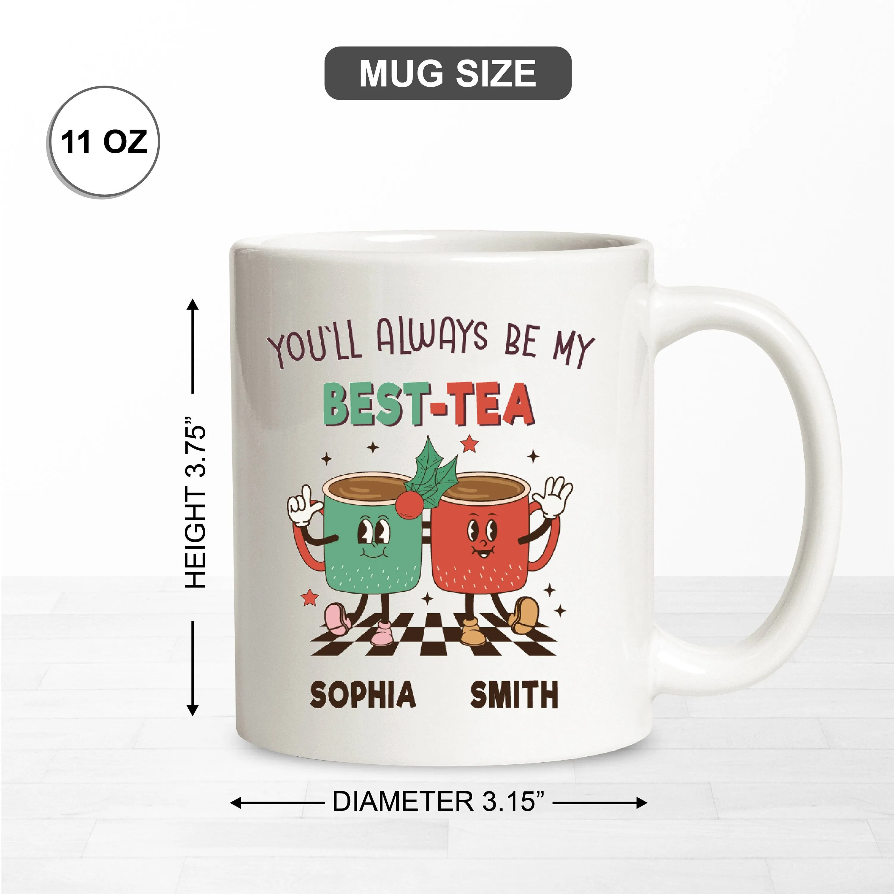 Personalized Best Friend Mug, Customized Bestie Mug, Best Friend Friendship Mug Gift, Friends Mug With Custom Name, Birthday, Christmas Gift