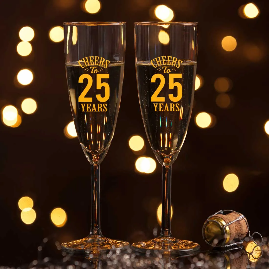 Personalized Champagne Glasses Anniversary Gifts For Parents - Add Any Number