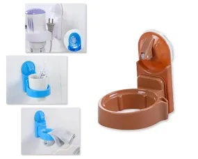 Plastic Hair Dryer Holder with Suction Cup - Brown