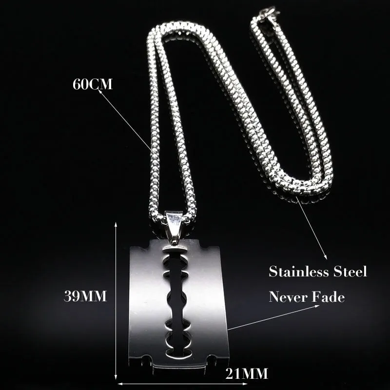 Plated Razor Blade Necklace