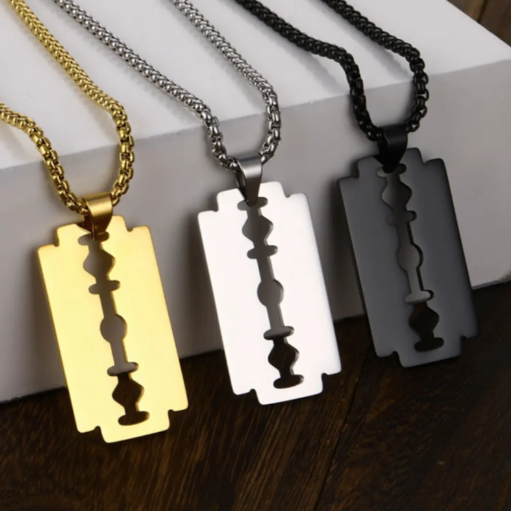 Plated Razor Blade Necklace