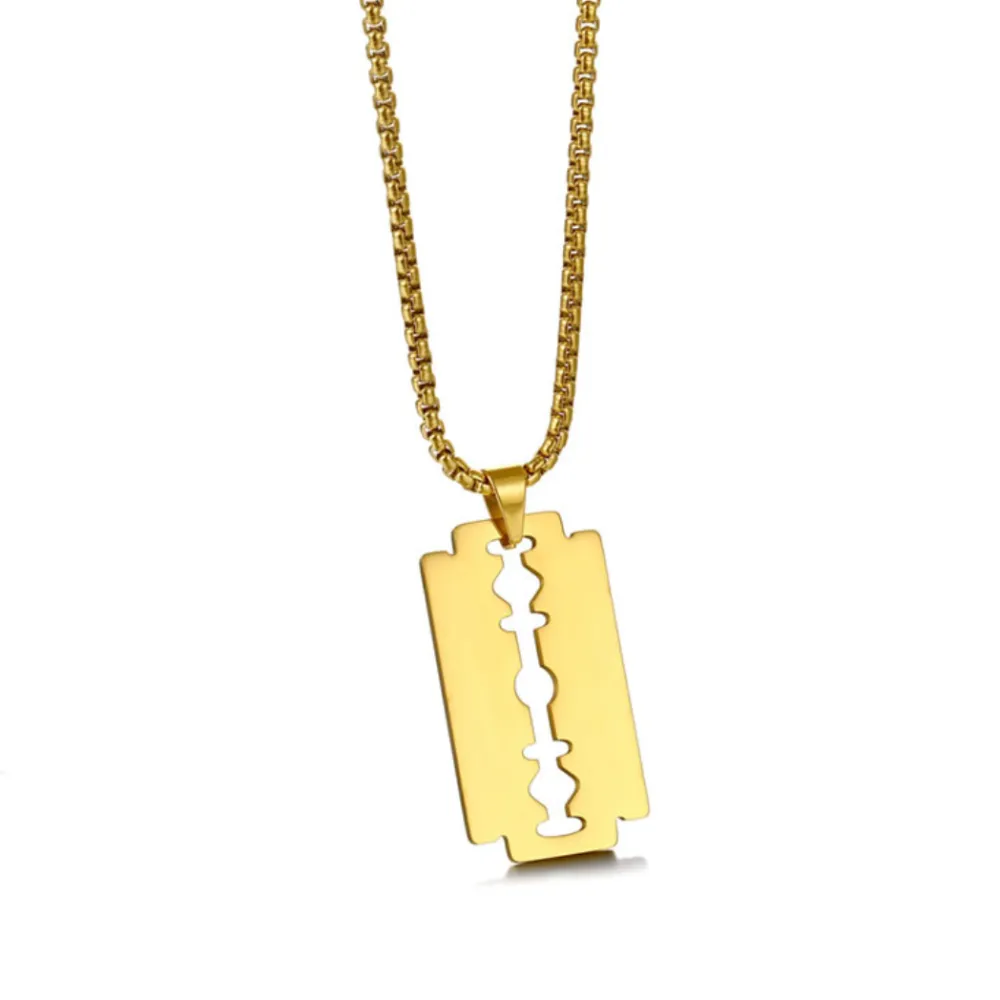 Plated Razor Blade Necklace