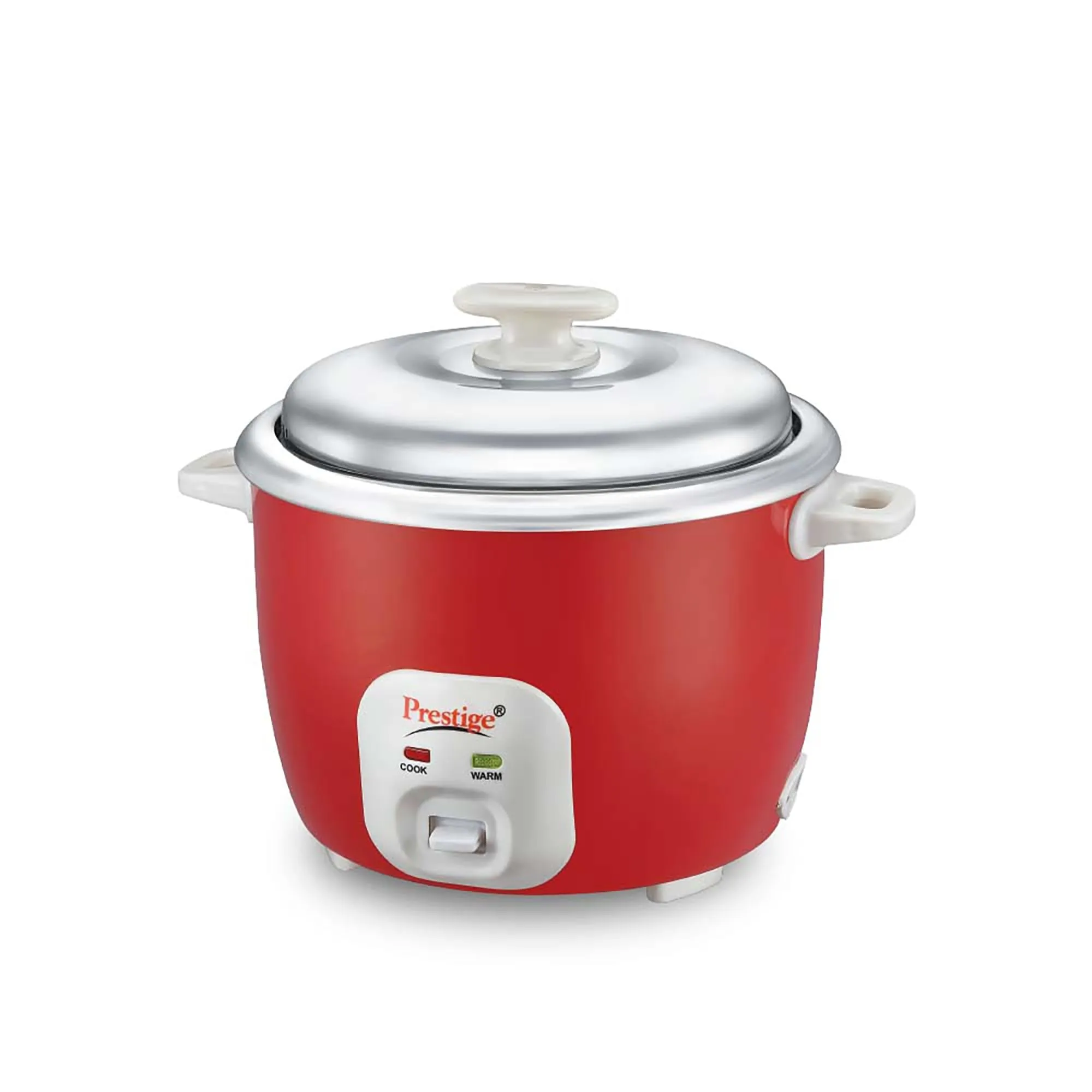 Prestige Delight Cute 1.8 SS Bowl Electric Rice Cooker(1.8L for Rice-Open Type, Silky Red, with Stainless Steel Cooking Pan 4.4L Volume,700 W)