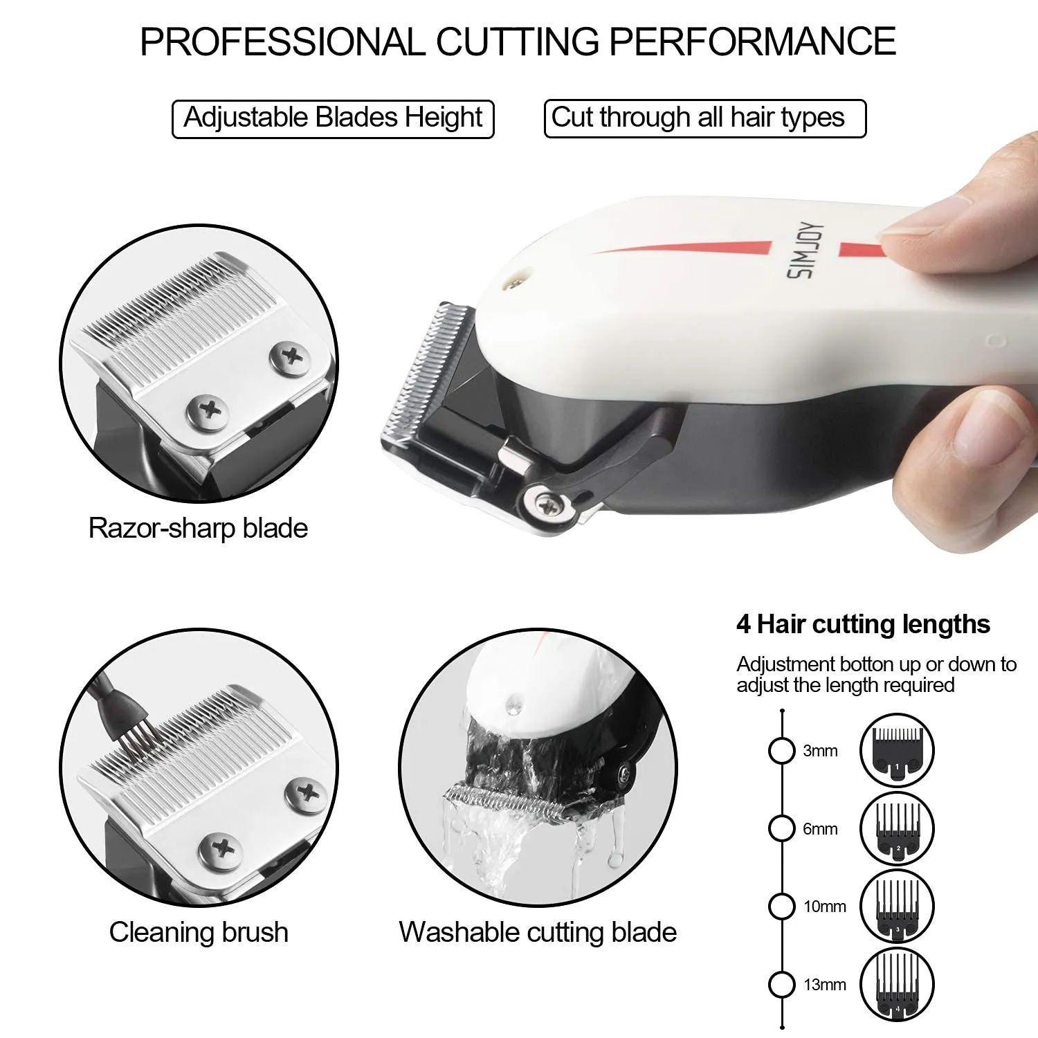 Professional Hair Clippers for Men, Hair Trimmer Corded Sets Adult Beard Trimmer Ultra Mute Hair Clippers Haircut Barber Tool