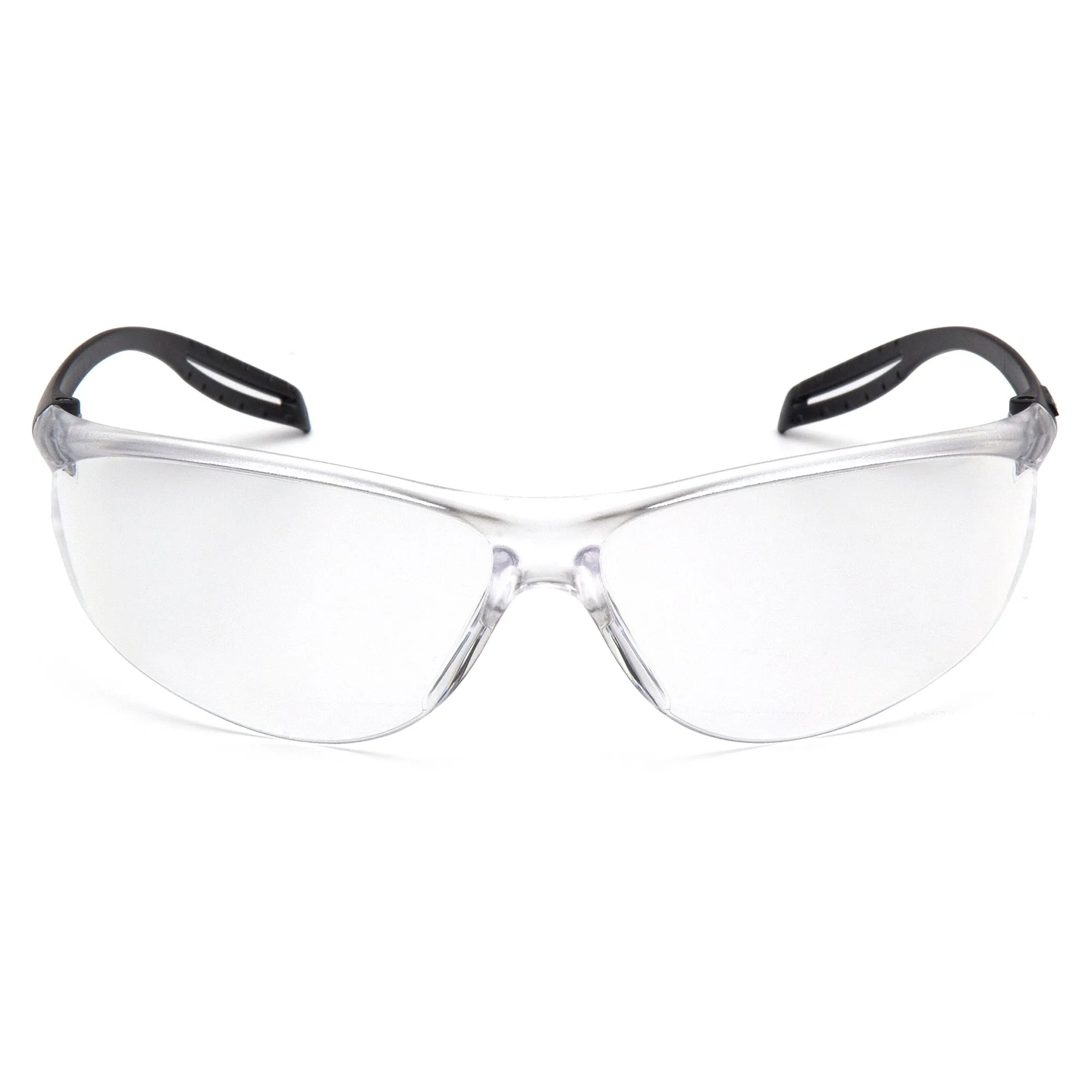 Pyramex Neshoba S9710ST, Clear H2X Anti-Fog Lens with Black Temples