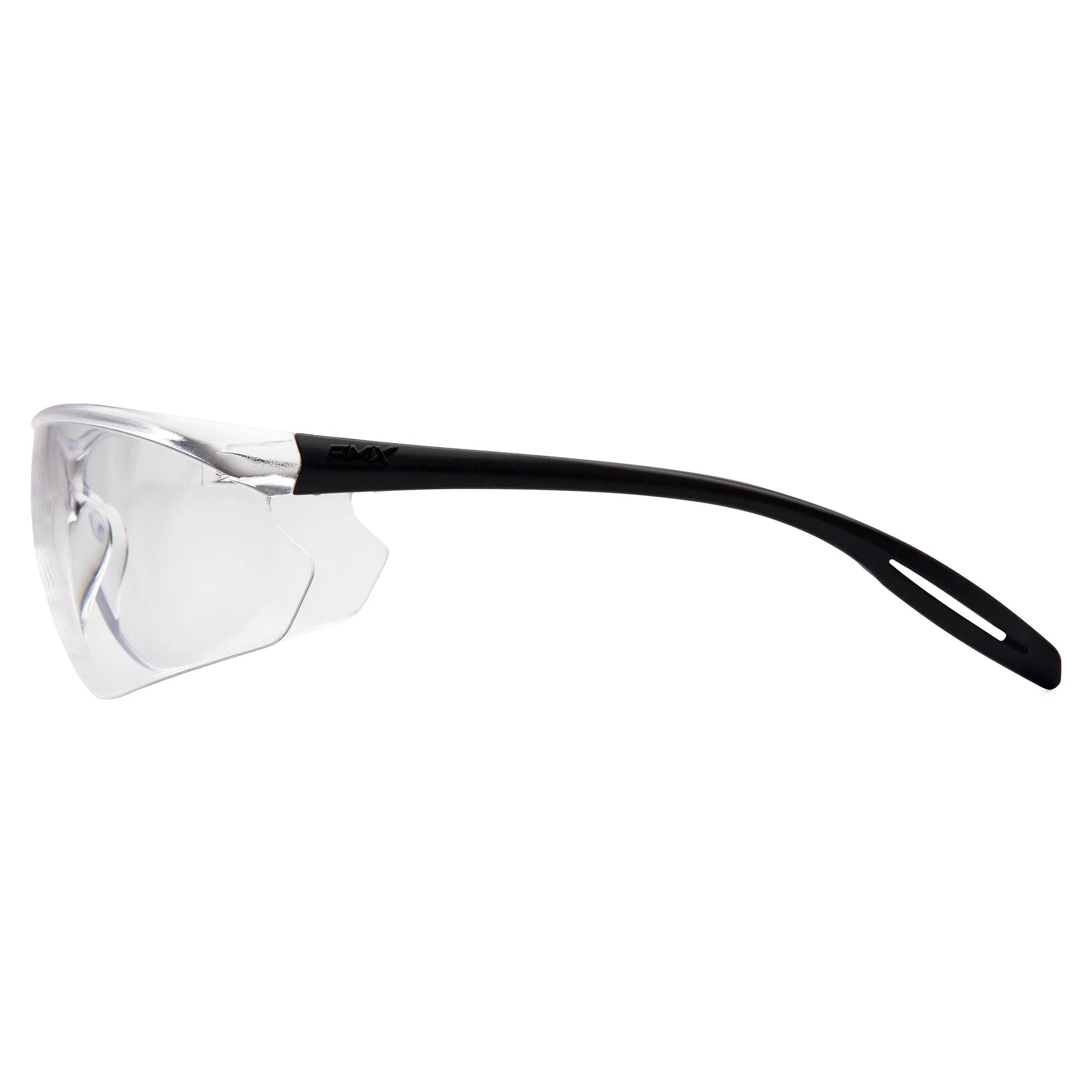 Pyramex Neshoba S9710ST, Clear H2X Anti-Fog Lens with Black Temples