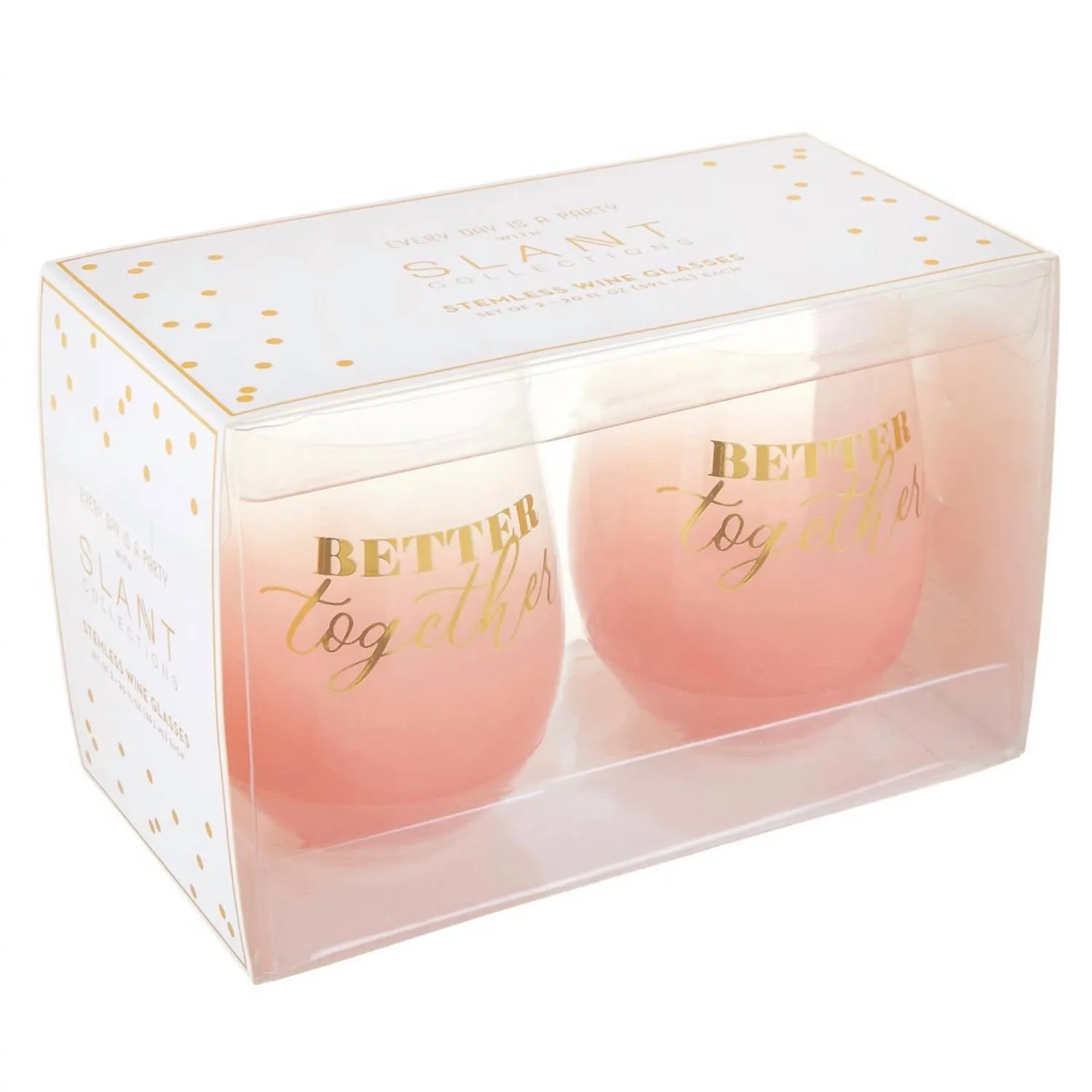 "better Together" Wine Glasses In Peach