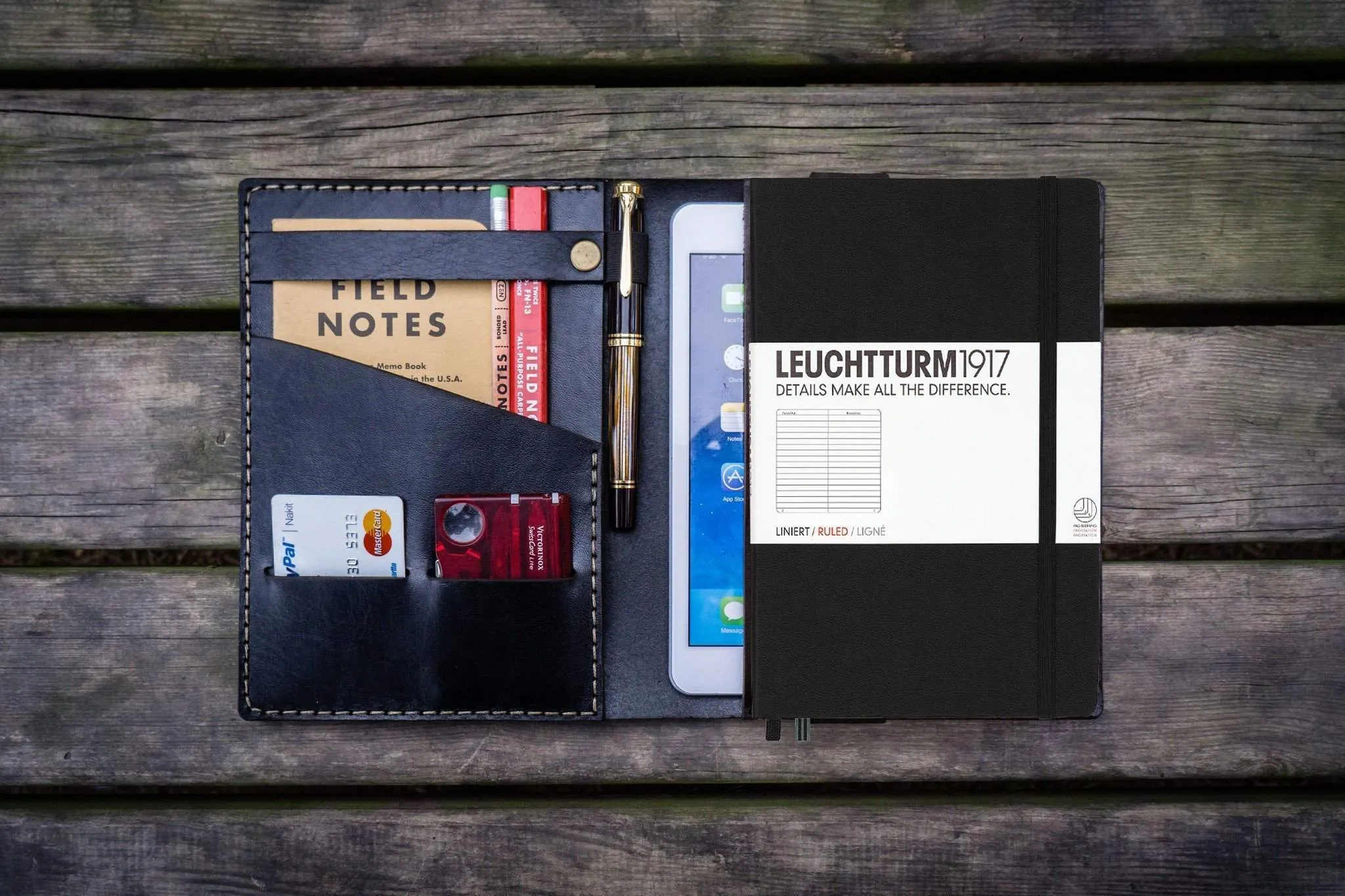 Refillable Leather Journal Leuchtturm1917 A5 Cover - Black