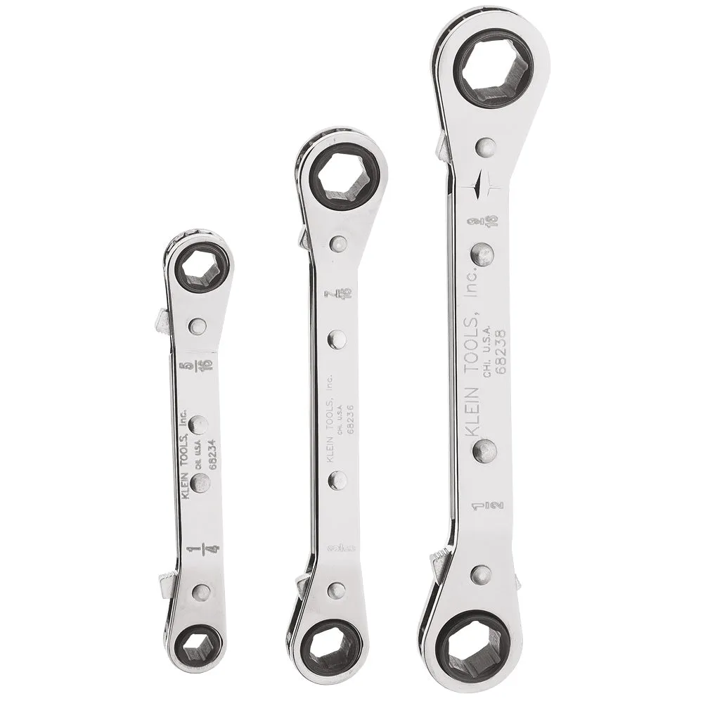 Reversible Ratchet Box Wrench Set, 3-Piece