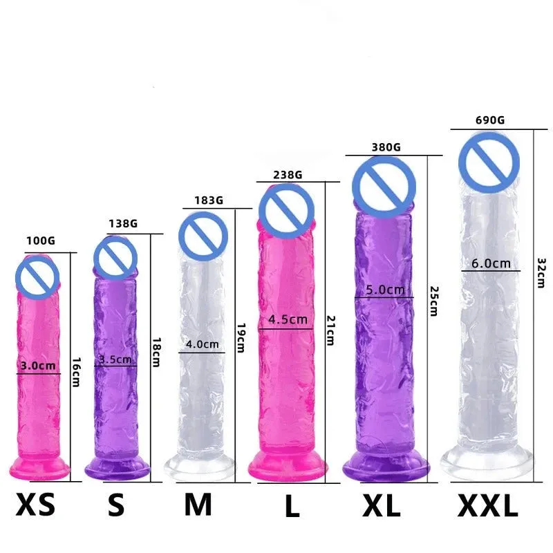 Romulus Dildo Basics Jelly Dildo Various 6 Sizes Body Safe TPE Strong Suction Cup