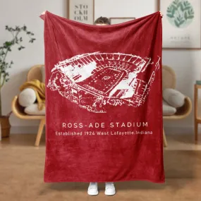 Ross–Ade Stadium - Purdue Boilermakers Football,College Football Blanket for Fans of American Football Fans